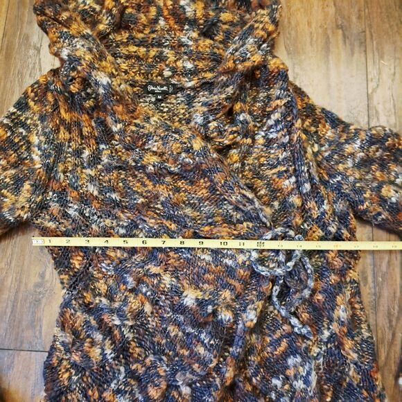 Silvia Novelli NOBA Brown Shawl Wrap Cardigan Sweater Italy MED Wool Y2K Cozy - Picture 10 of 10